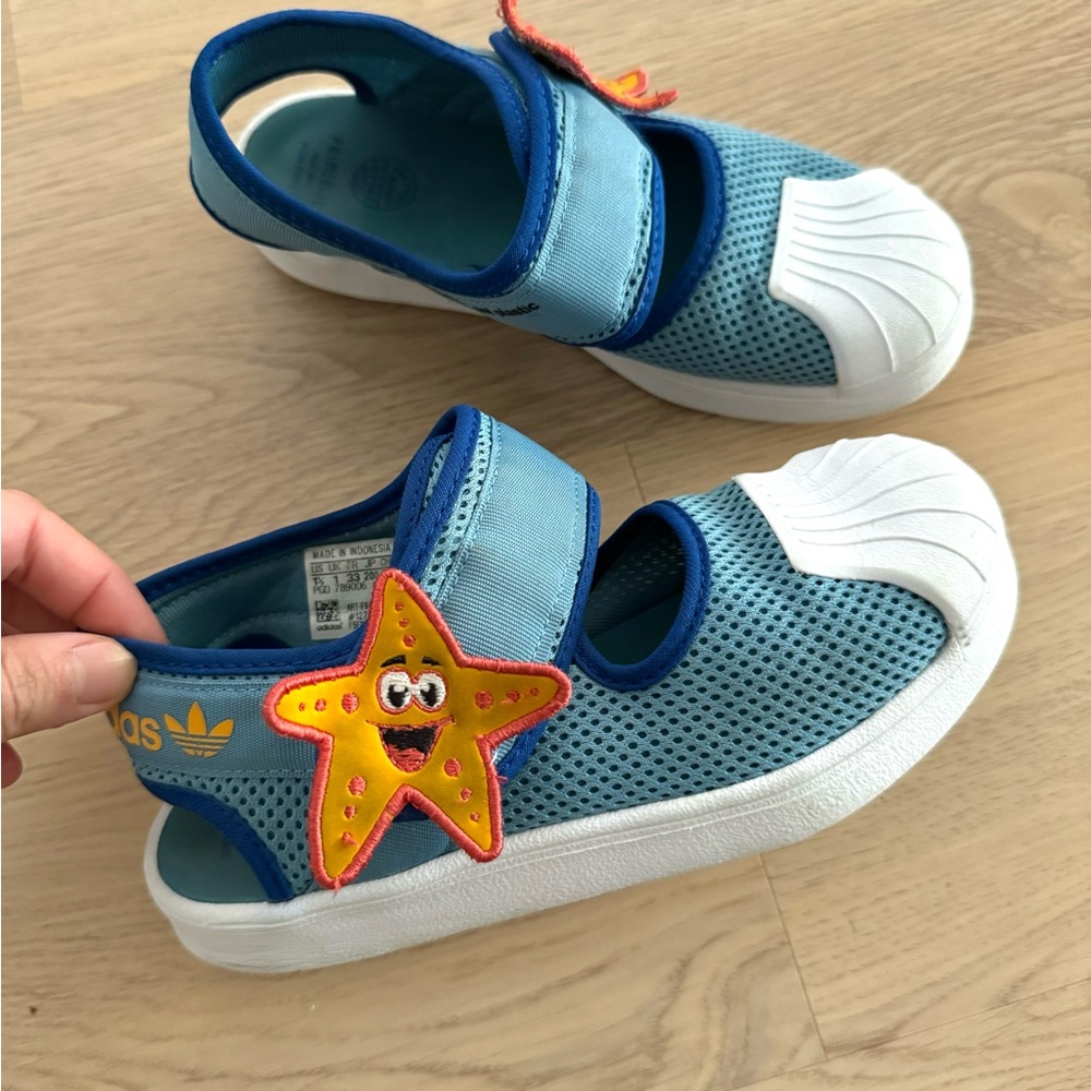 ADIDAS Superstar 360 Primeblue Starfish Toddler Girl Sandal Blue Size 1.5
